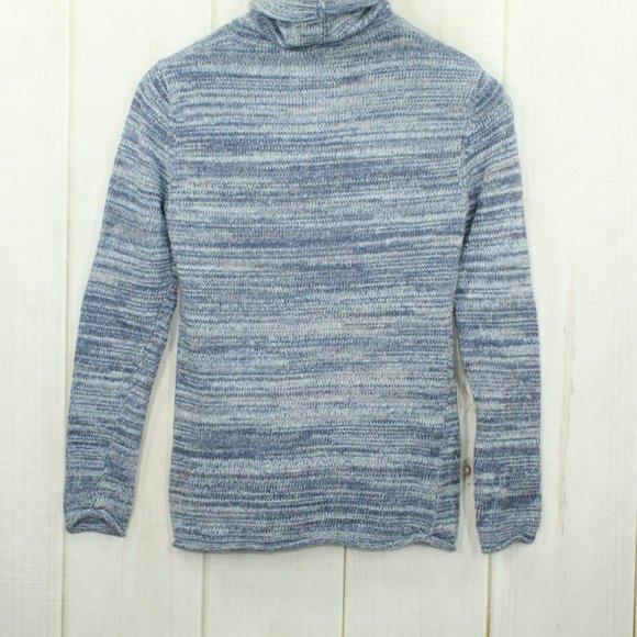 Columbia Blue Striped Ribbed Knit Turtleneck Pullover Sweater Size M - Picture 10 of 11